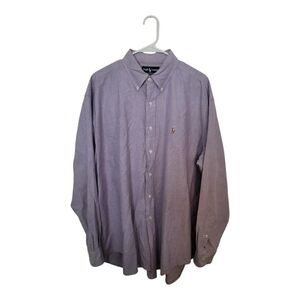 Ralph Lauren Oxford Blake Dress Shirt Solid Mens XL 90s Flesh Pony Purple Casual